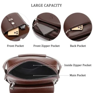 Men's Genuine Leather Crossbody Shoulder Bags - Image 18