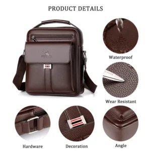 Men's Genuine Leather Crossbody Shoulder Bags - Image 6